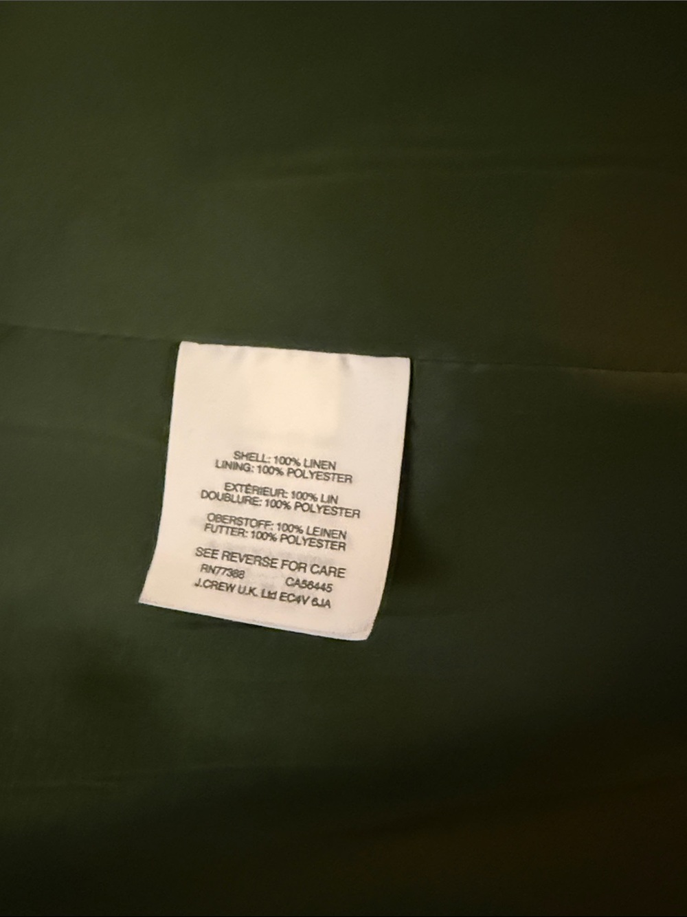 J.Crew Olive Green Womens Linen Tailored Blazer Jacket size 4 - Picture 8 of 13